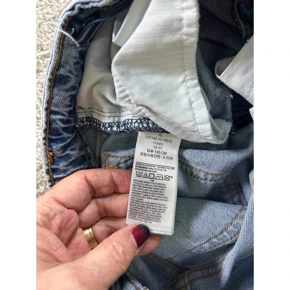 GAP Kids Girls Jeans Size 10 Girlfriend Light‎ Wash Distressed